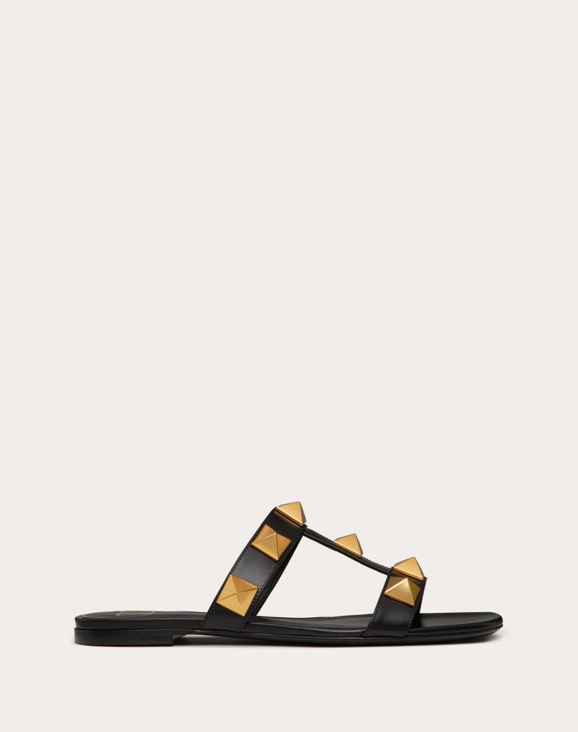 FLAT ROMAN STUD CALFSKIN SLIDE SANDAL - Image 6